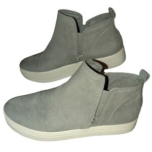 dv DOLCE VITA Tate Suede Platform Slide On Rubber Sole Sneakers Heather Grey 8.5